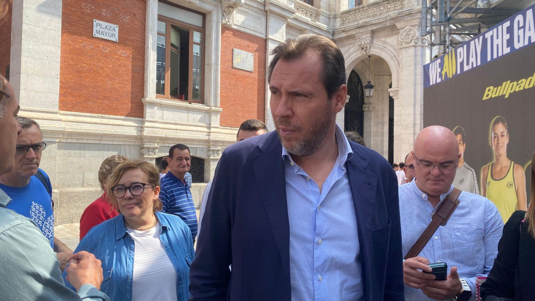 El presidente del Grupo Municipal Socialista, Óscar Puente, en declaraciones a los medios