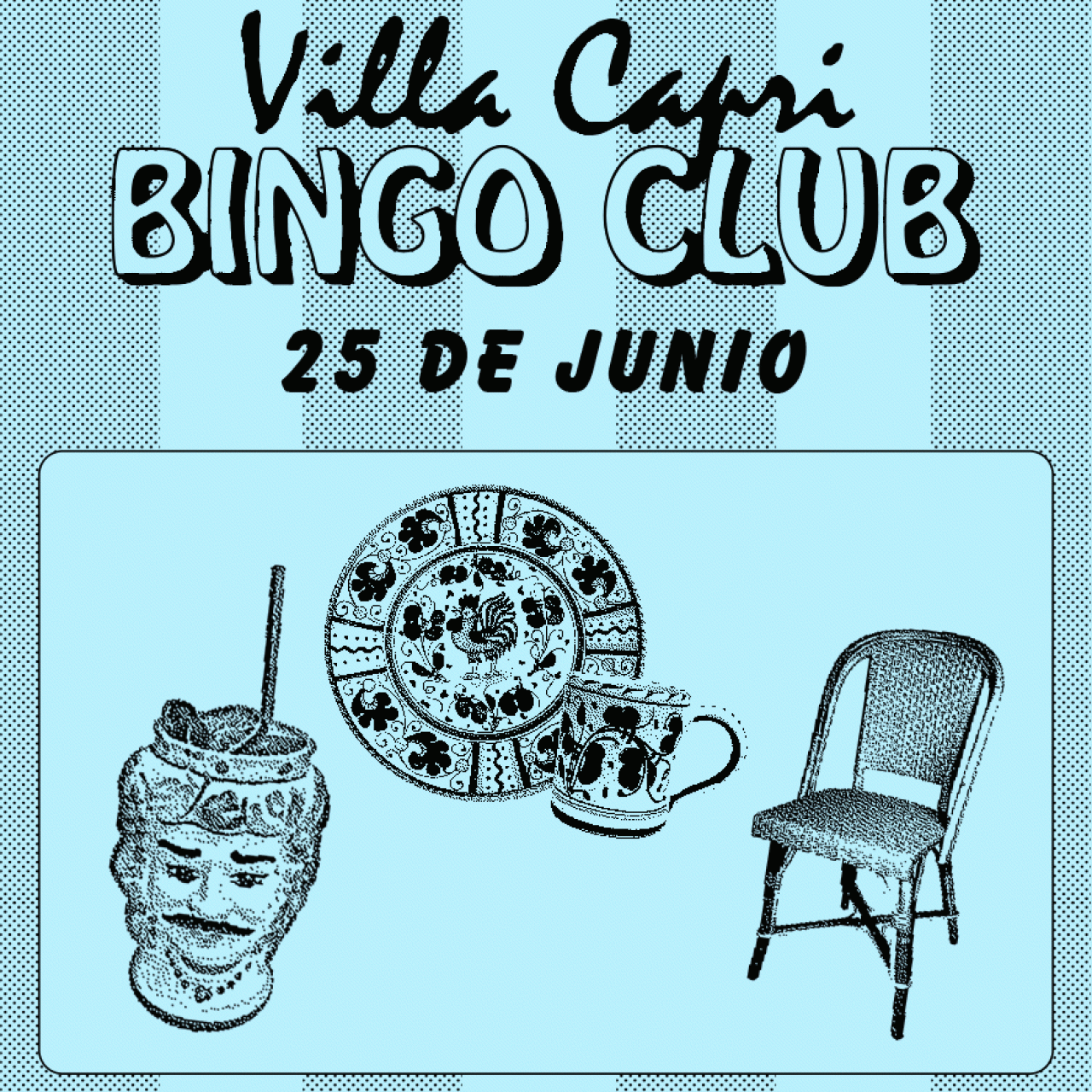 Cartel del bingo de Villa Capri.