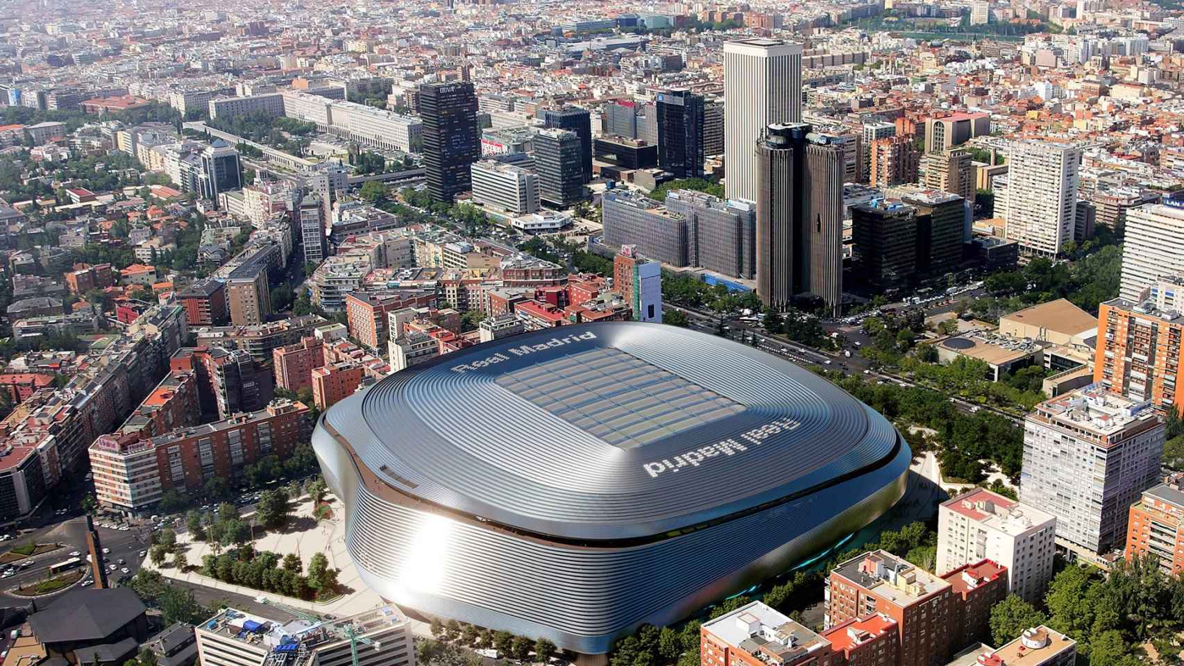 Visualización de cómo quedará el Estadio Santiago Bernabéu tras la finalización de la obra