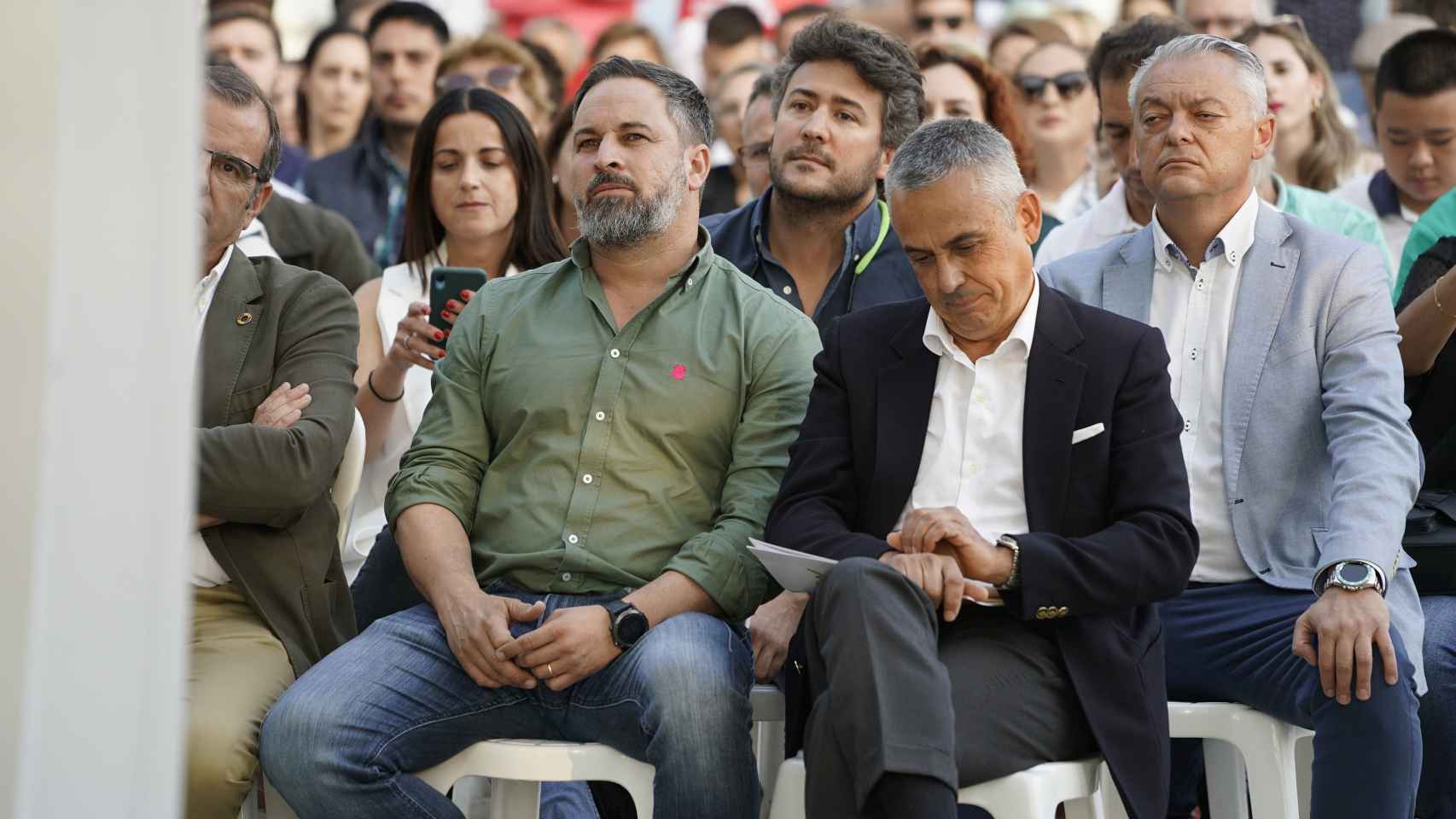 Ángel Pelayo junto a Santiago Abascal durante la pasada campaña electoral.
