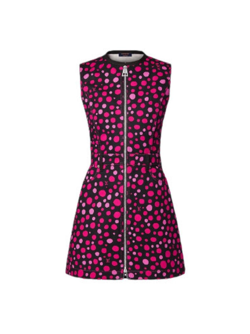 LV x YK Vestido con cremallera Infinity Dots.