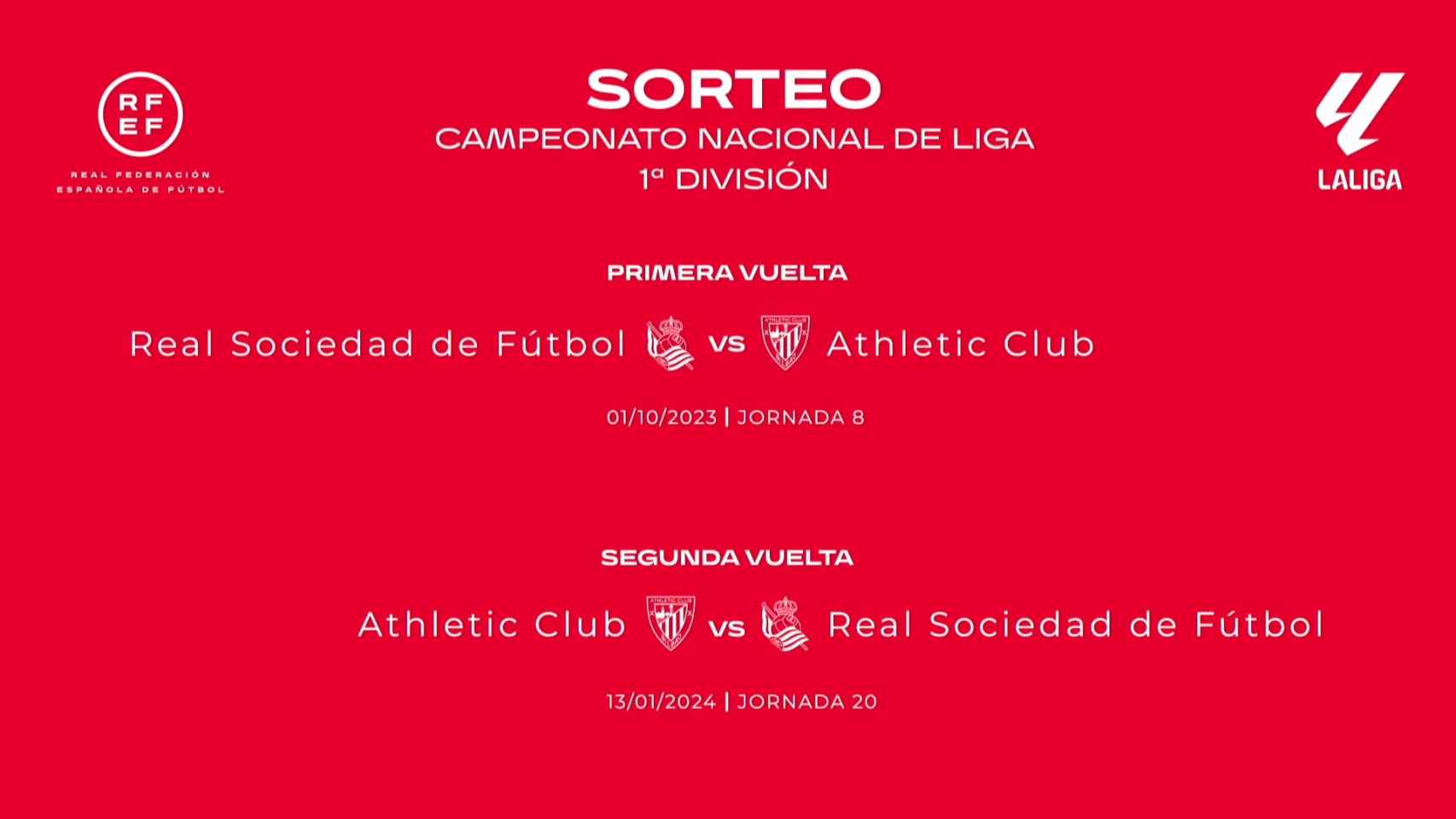 Duelos Athletic - Real Sociedad en La Liga 2023 / 2024