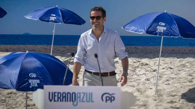 Borja Sémper, portavoz de campaña del PP, en la presentación del spot 'Verano Azul'