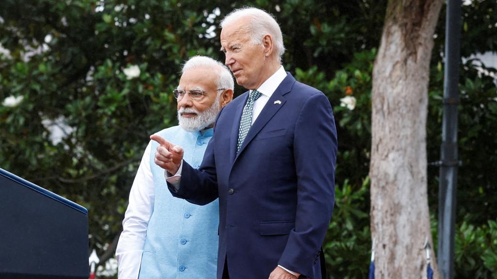 El presidente de los Estados Unidos, Joe Biden, recibe al primer ministro de la India, Narendra Modi, para una visita oficial de estado a la Casa Blanca en Washington.