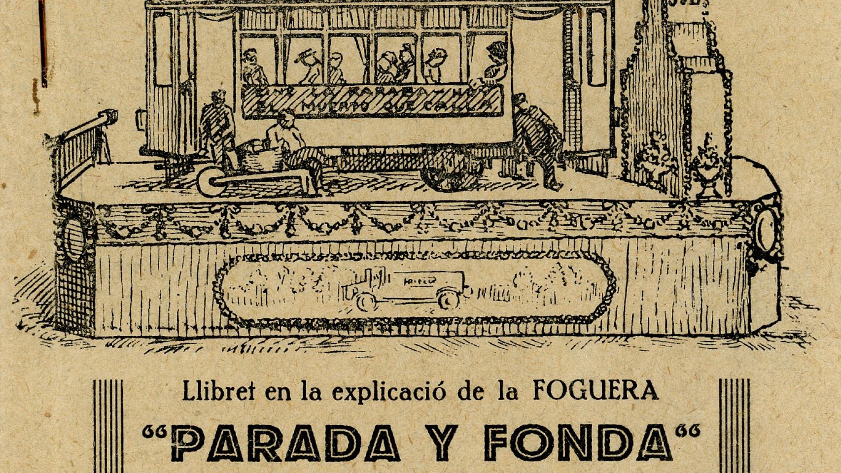 El llibret de Benalúa en 1928, que explicaba el lema 'Parada y fonda'.