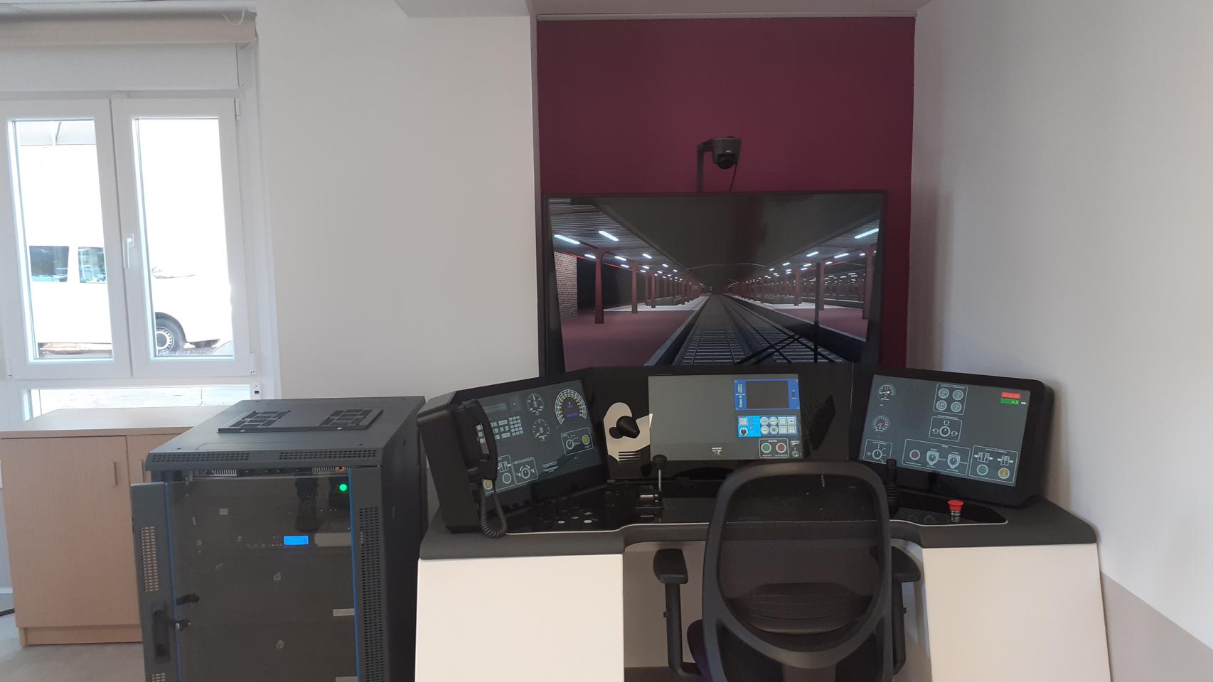 Uno de los simuladores instalado en el Centro de Formación de Renfe en Málaga.
