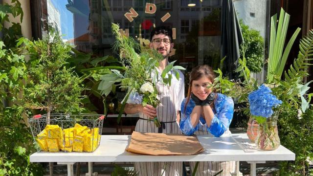 El equipo de Bendita Flor esta mañana en A Coruña.