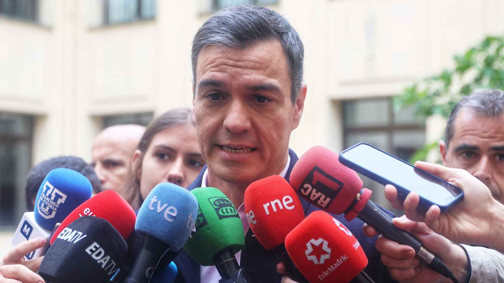 Pedro Sánchez el pasado 28 de mayo tras votar en Madrid.