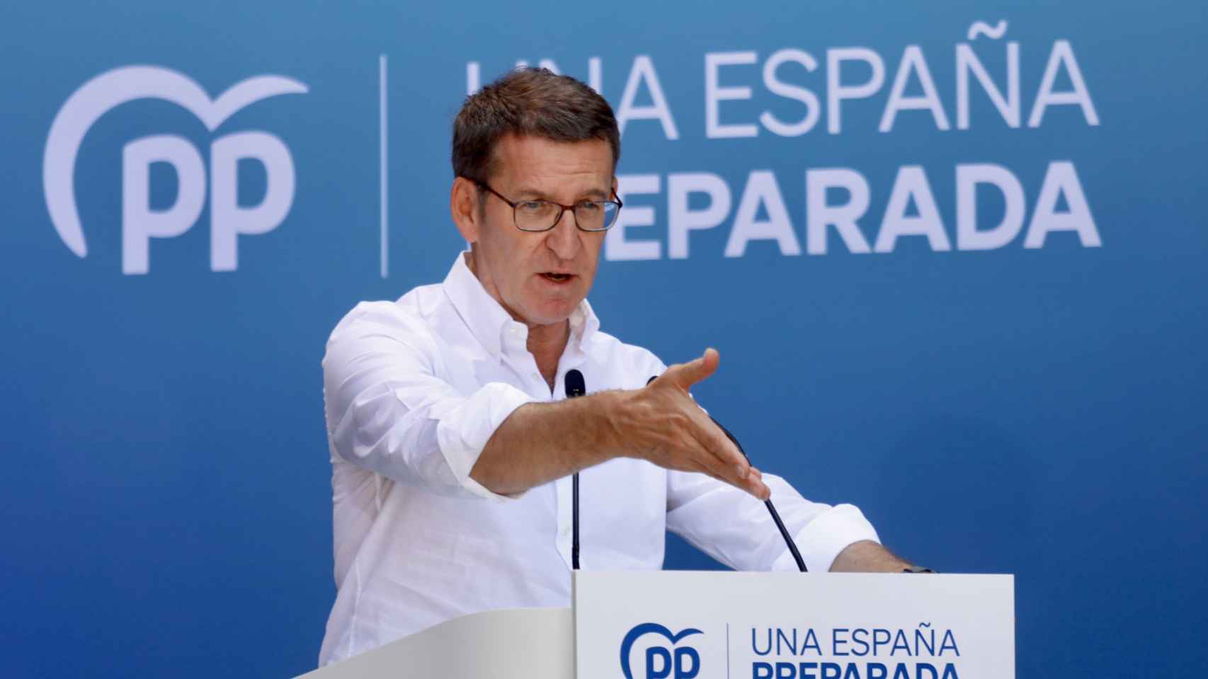 El presidente del Partido Popular, Alberto Núñez Feijóo en Salamanca