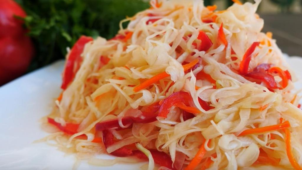 Verduras cortadas en filamentos.