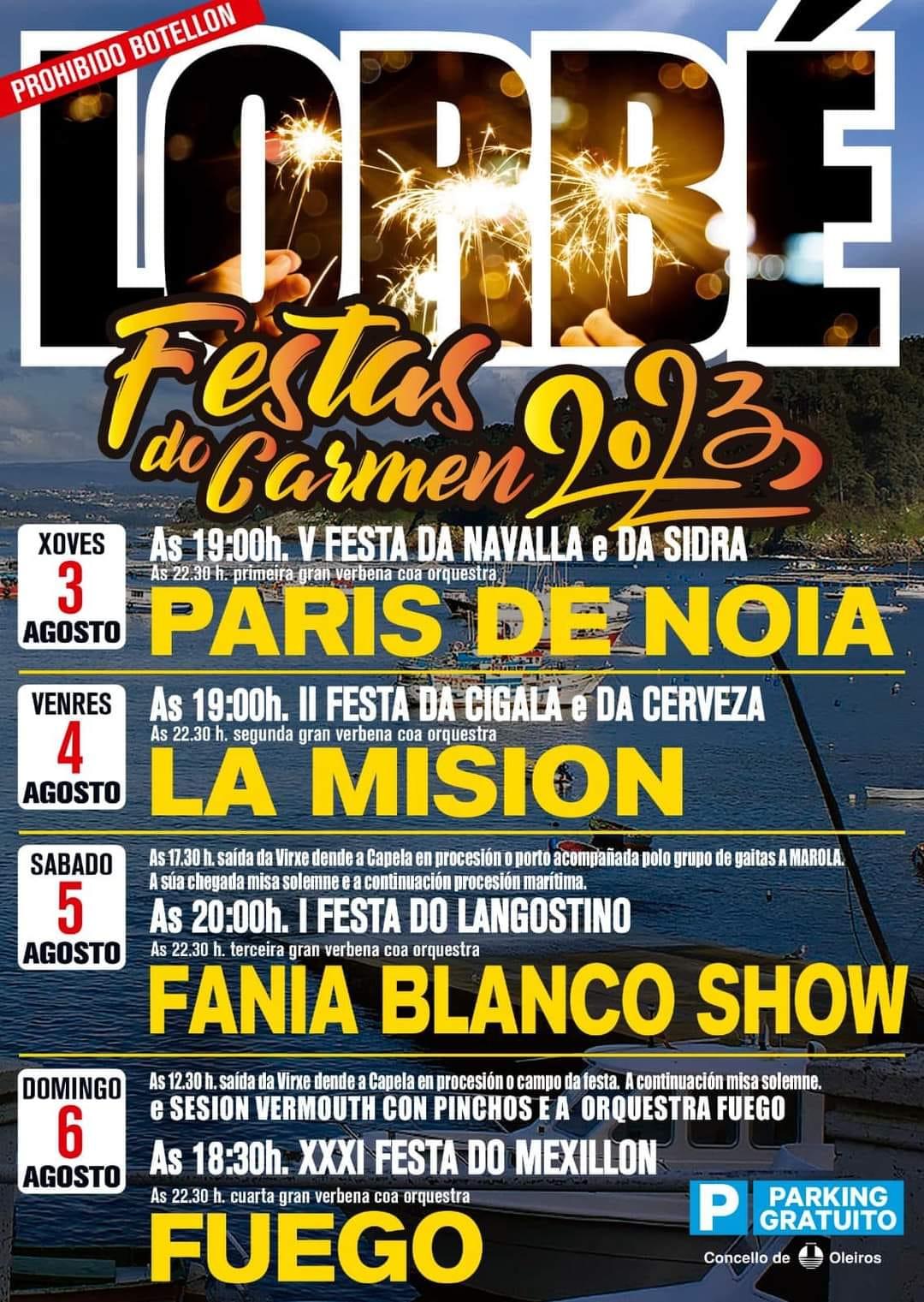 Cartel de las fiestas de Lorbé 2023