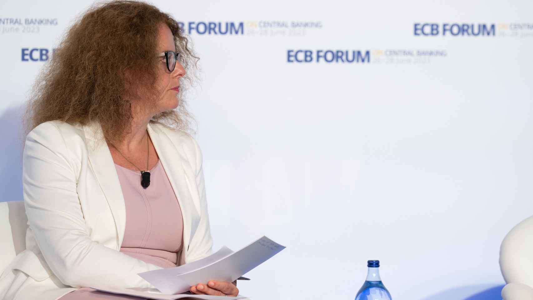 Isabel Schnabel, miembro del Consejo del BCE y considerada como un 'halcón', durante el foro de Sintra.