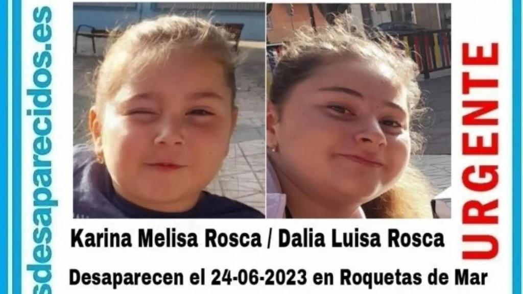 Karina y Dalia en el cartel difundido por SOS Desaparecidos.