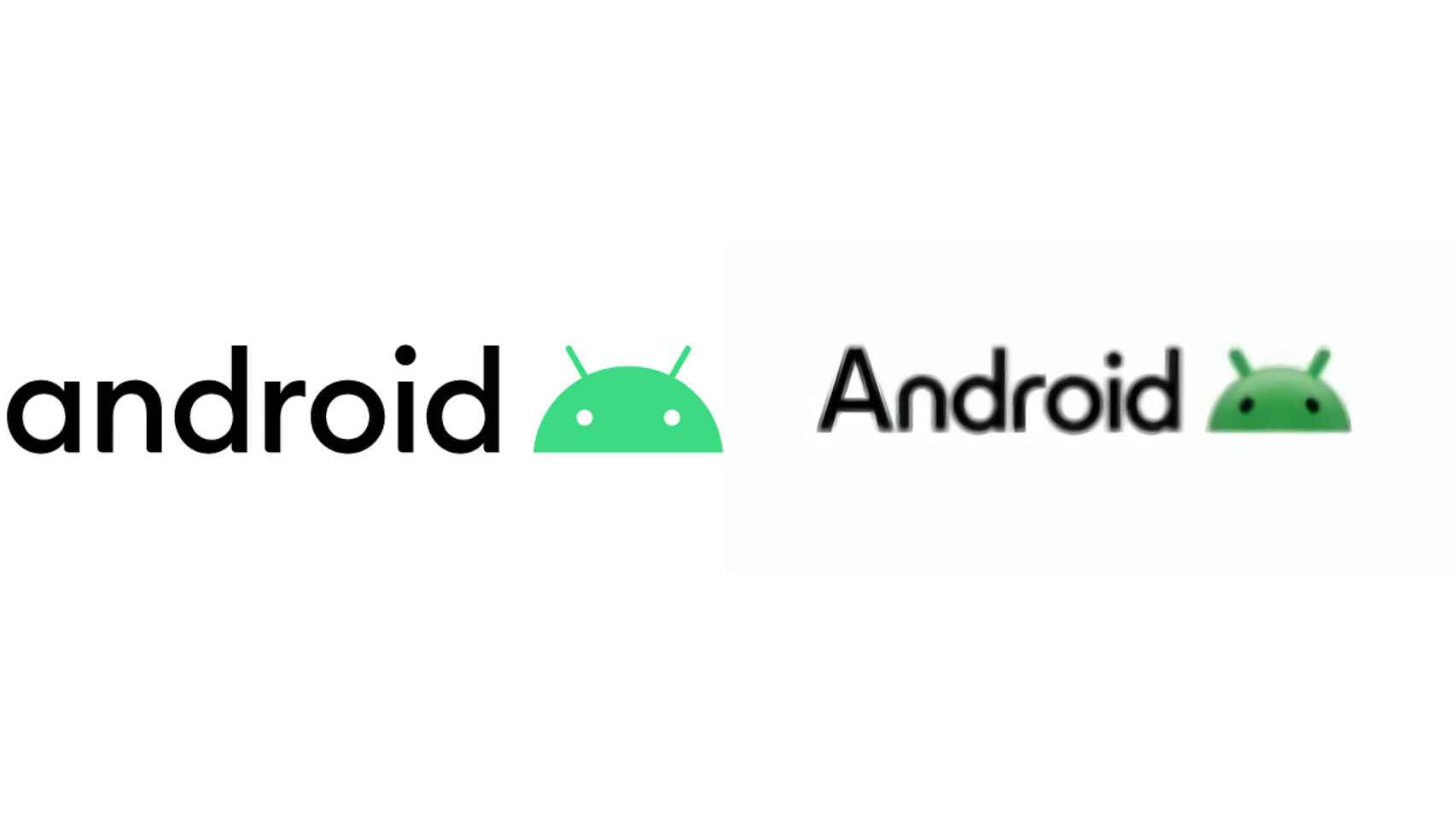 El logotipo actual de Android comparado con el nuevo
