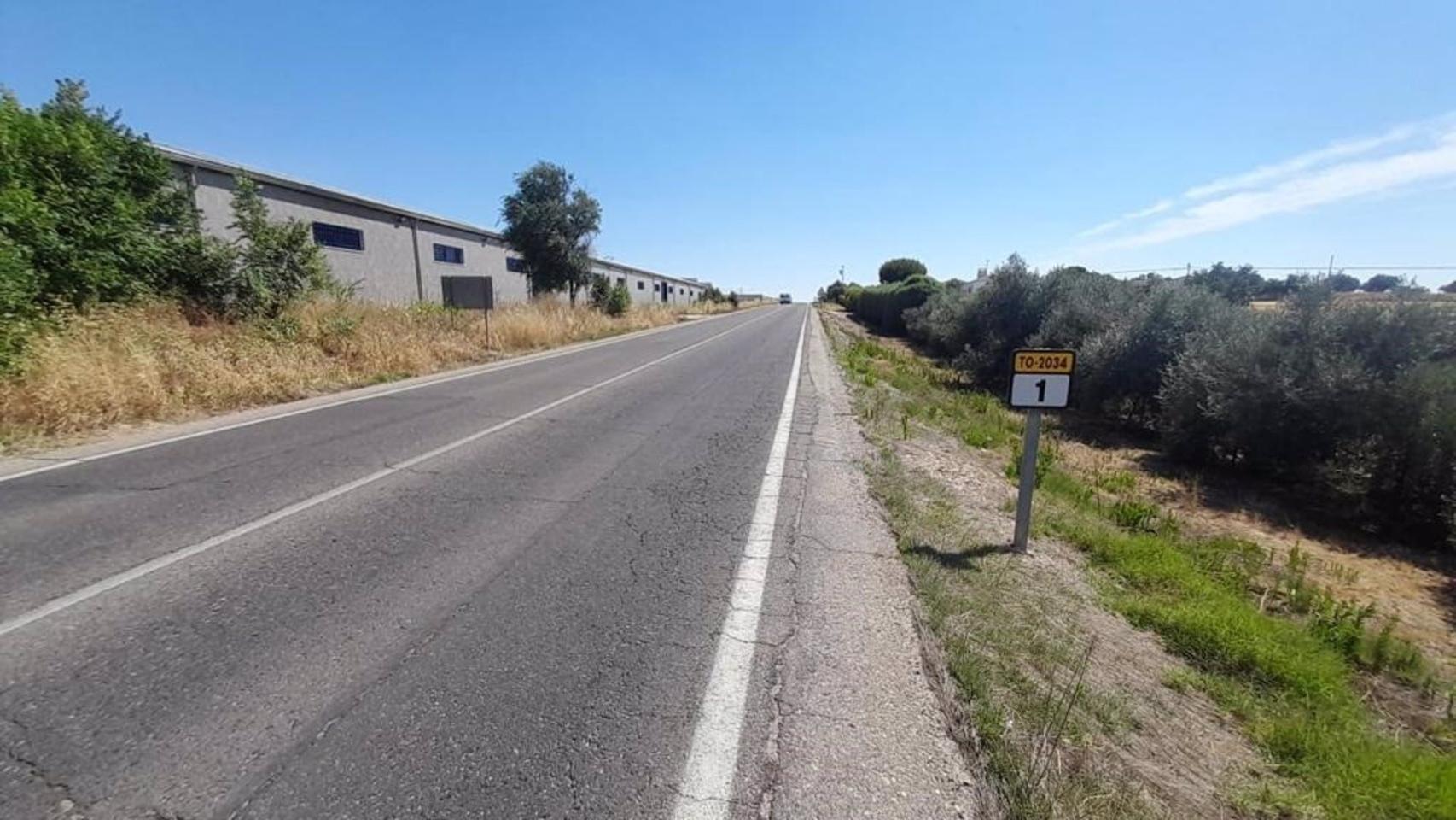 Carretera TO-2034. Foto: Diputación de Toledo.