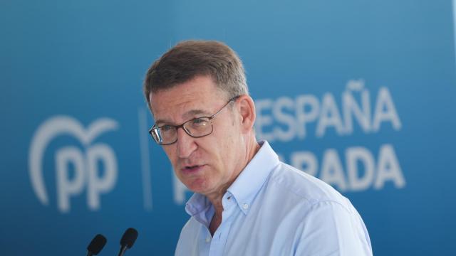 Alberto Núñez Feijóo, líder del PP, este martes en Valencia.