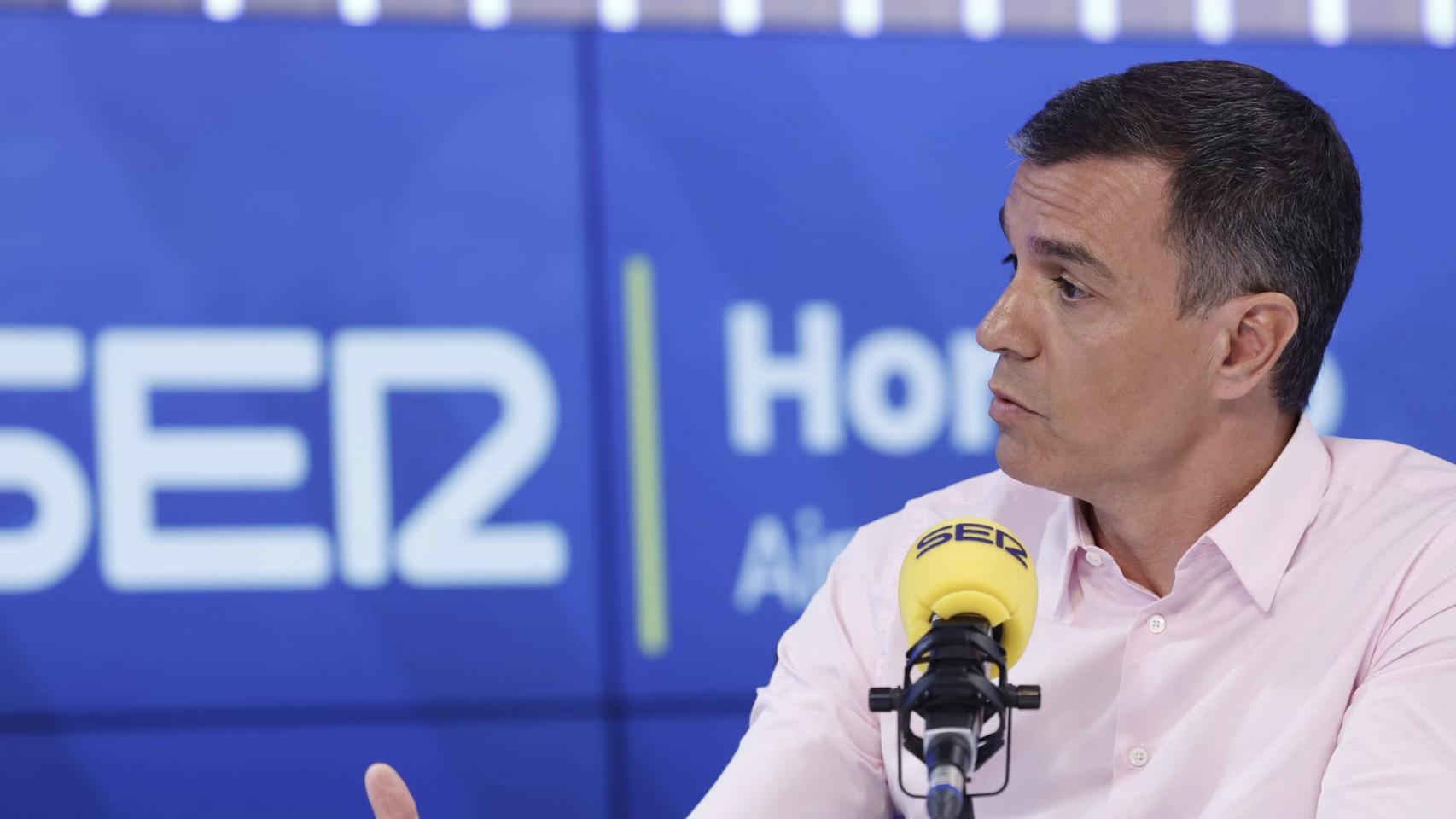 Pedro Sánchez, presidente del Gobierno, en una entrevista en la Cadena SER.