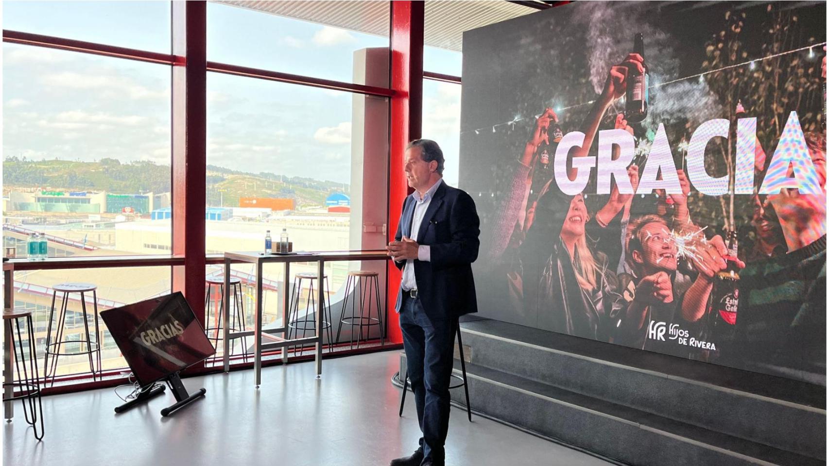 Ignacio Rivera durante la presentación del balance de resultados de Estrella Galicia en 2022