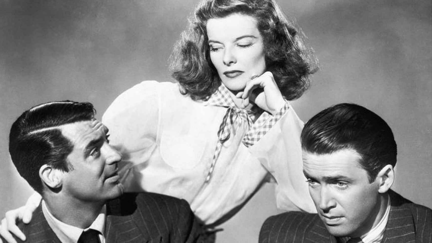 Cary Grant, Katharine Hepburn y James Stewart