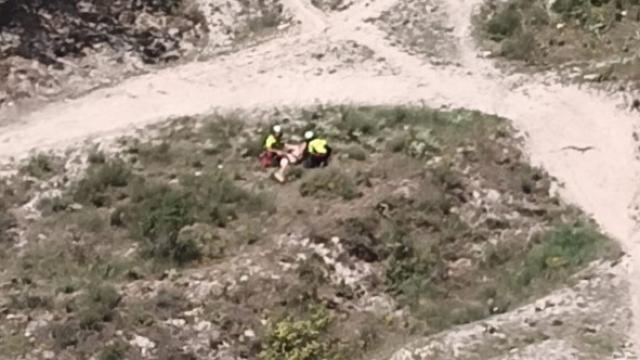 Lugar donde permanecía el herido en el monte Torozos