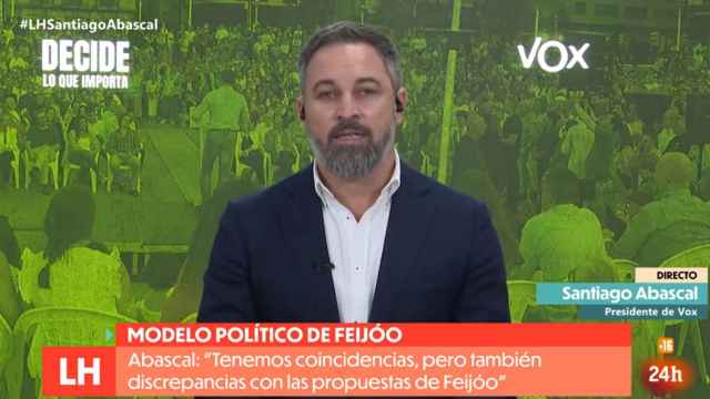 El presidente de Vox, Santiago Abascal, este miércoles en TVE.