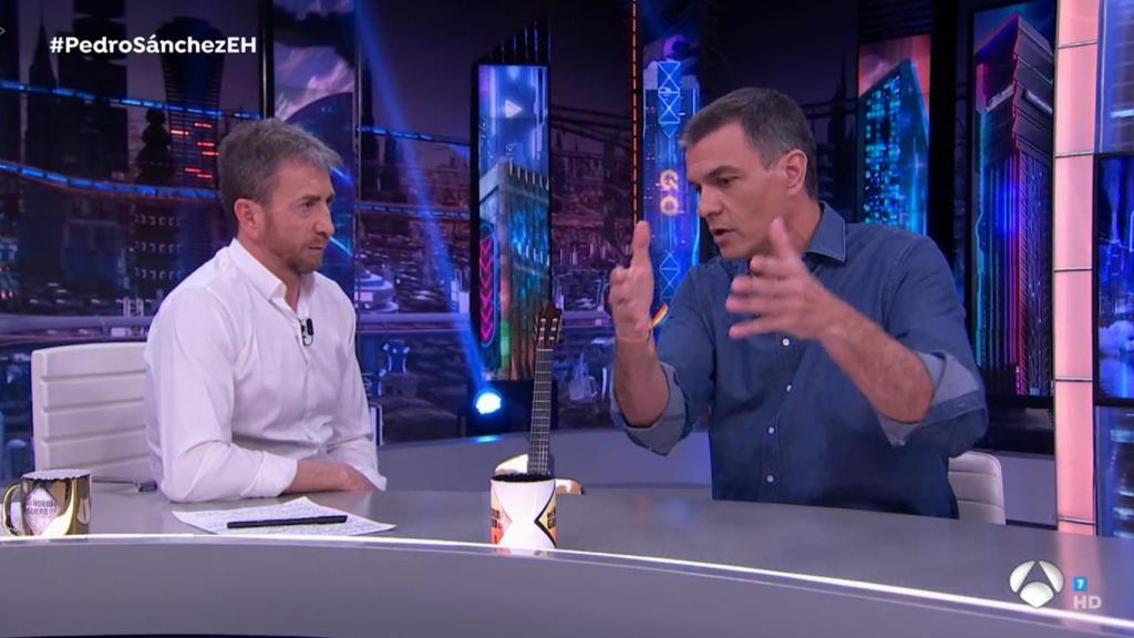 Pablo Motos y el presidente Pedro Sánchez, el martes en 'El Hormiguero'.