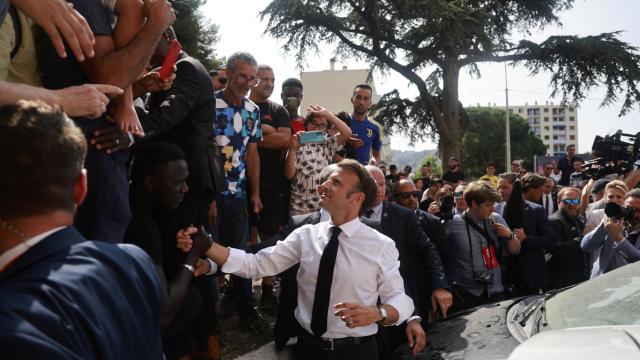 El presidente de Francia, Emmanuel Macron, este miércoles en Marsella.