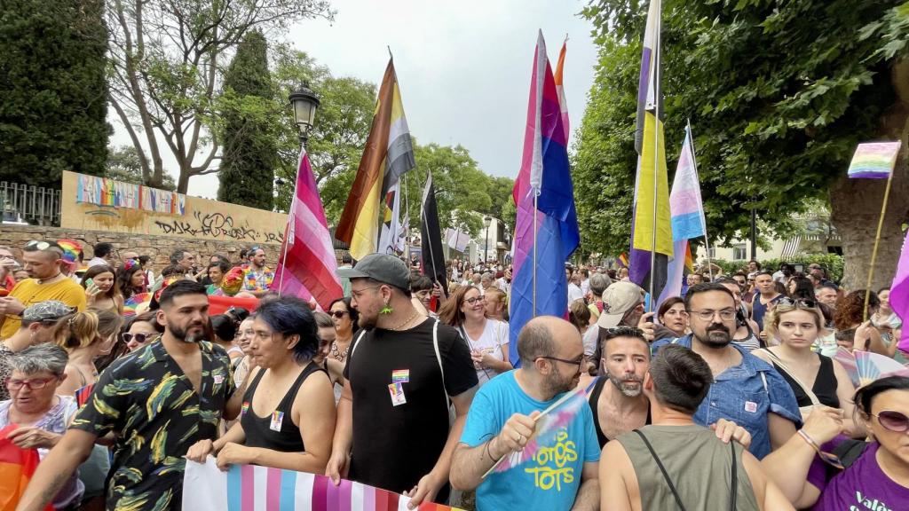 Asistentes a la manifestación convocada en Náquera (Valencia) este miércoles.