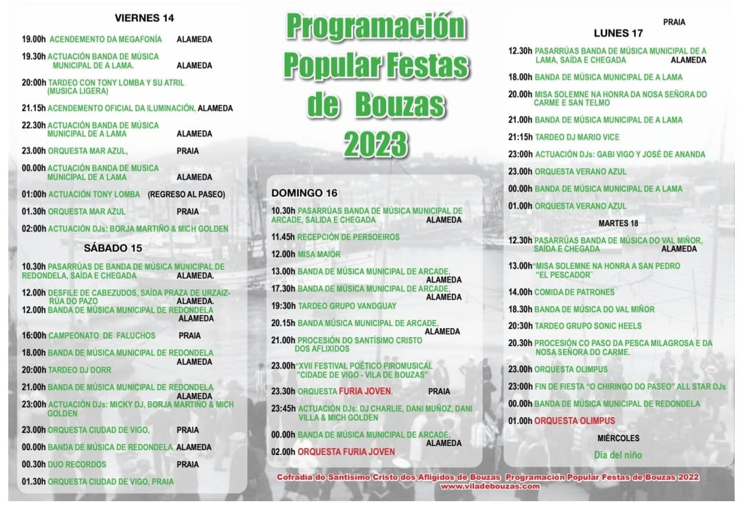 Cartel Fiestas de Bouzas 2023.