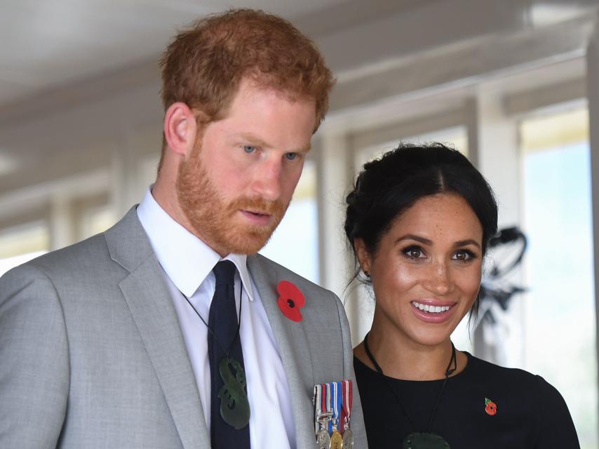 Harry de Inglaterra y Meghan Markle en un evento público en Rotorura, en 2018.