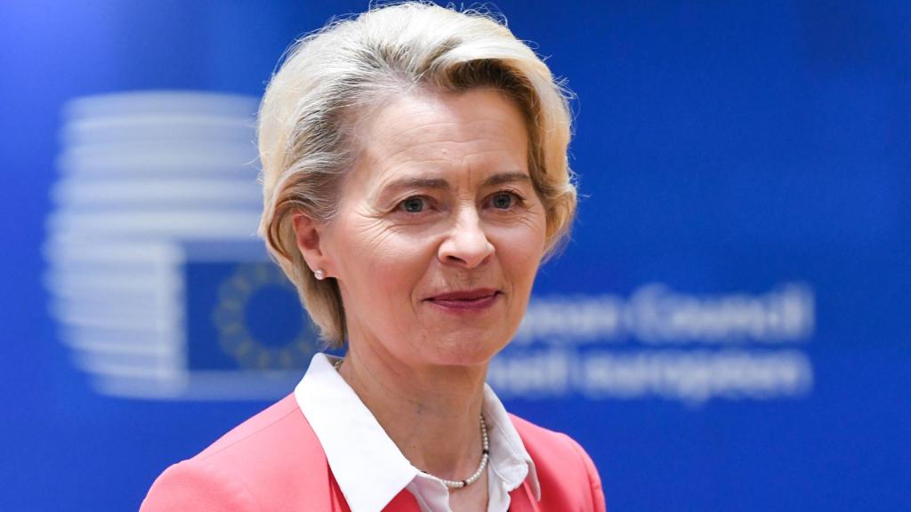 La presidenta de la Comisión, Ursula von der Leyen, durante la cumbre de este jueves en Bruselas