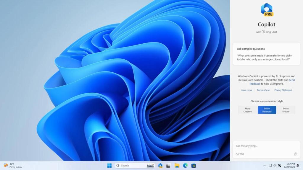 Windows Copilot es parecido a Bing Chat