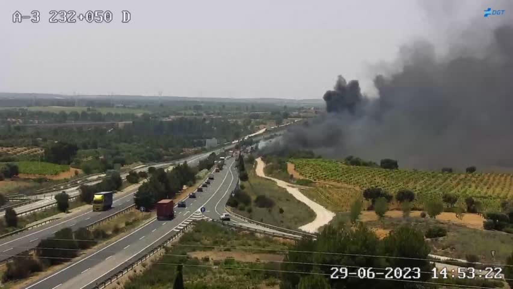 Accidente en Graja de Iniesta (Cuenca). Foto: DGT.