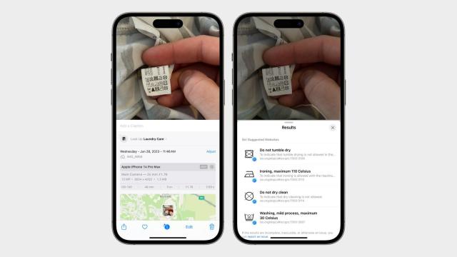 El iPhone identifica y explica los símbolos de la ropa.