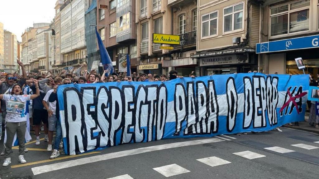 Manifestación de los deportivistas en A Coruña.