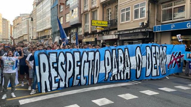 Manifestación de los deportivistas en A Coruña.