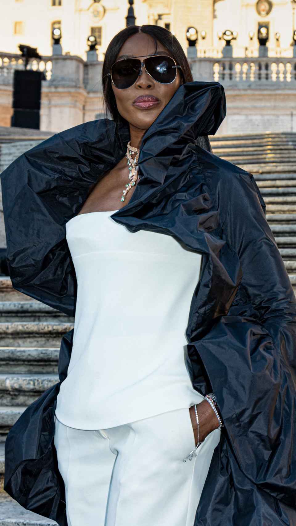 Naomi Campbell en un desfile de moda en Roma, en julio de 2022.