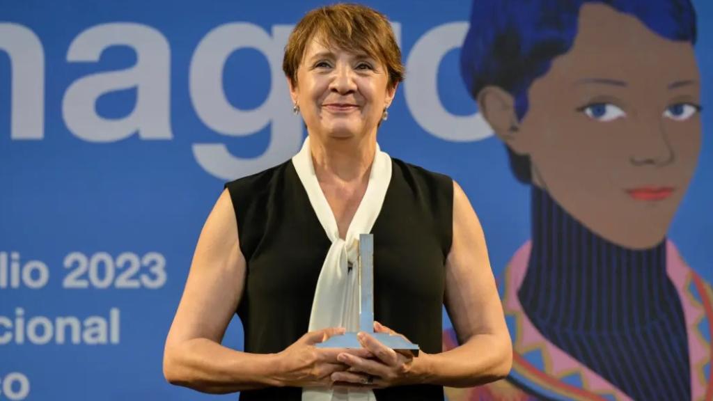 Blanca Portillo, tras recibir el Premio Corral de Comedias. Foto: EFE/Jesús Monroy