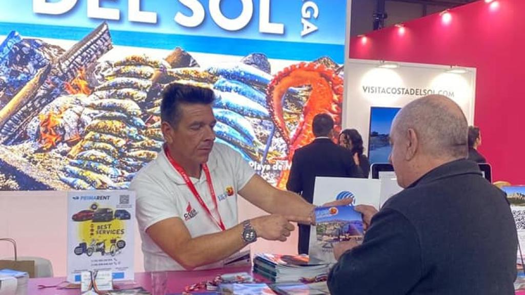 Miguel Joven 'Tito', en el stand Turismo Costa del Sol en Fitur.