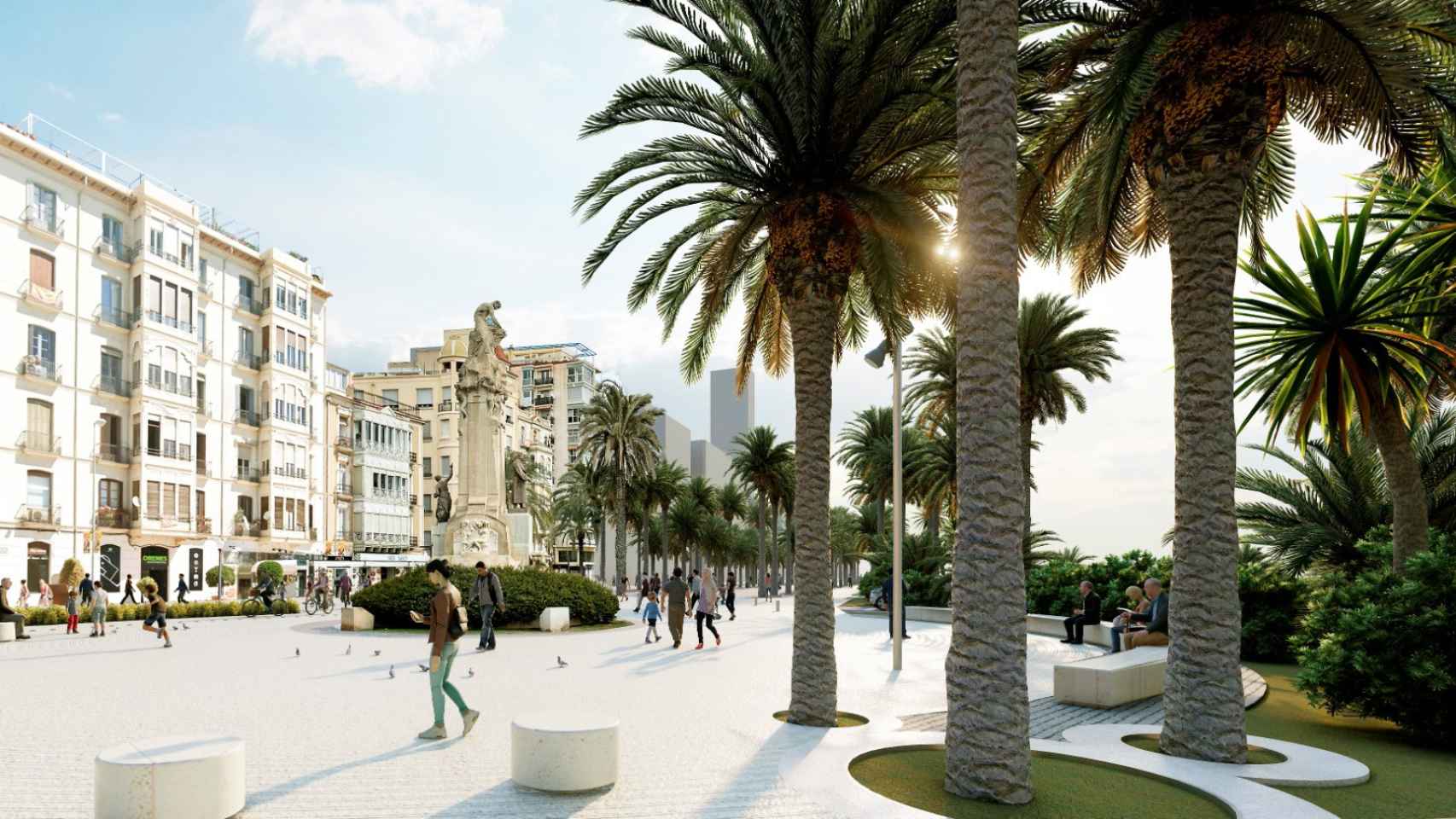Alicante cierra desde este lunes  al tráfico el frente litoral de la Explanada por obras