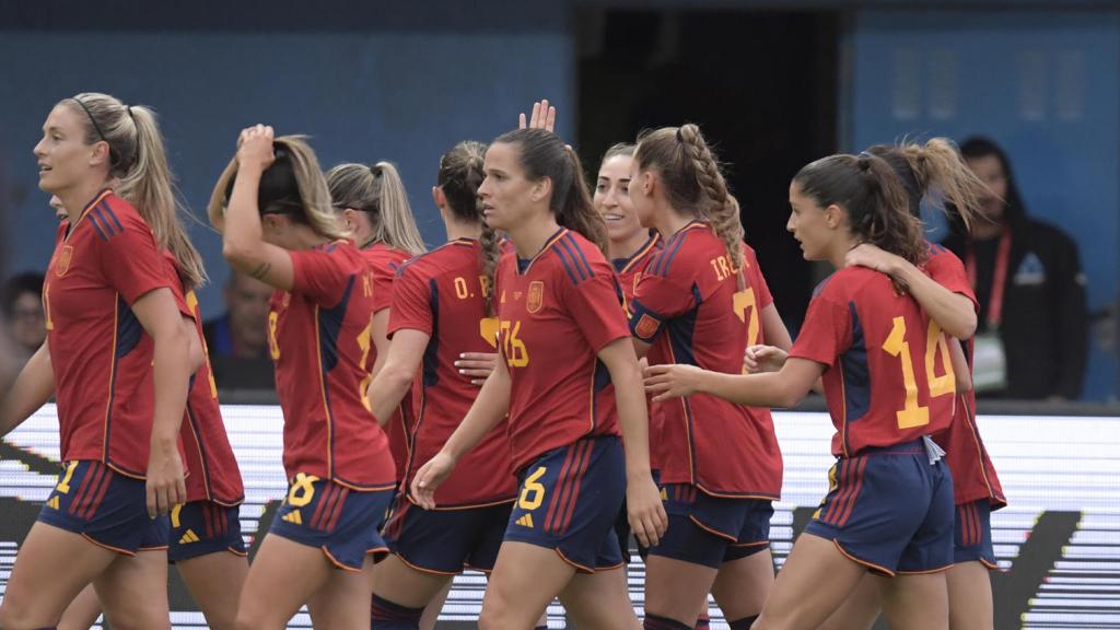 Las jugadoras de la Selección española de fútbol femenino, celebrando un gol ante Panamá, en una imagen de archivo.