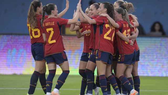 Piña de las jugadoras de la selección española de fútbol femenino