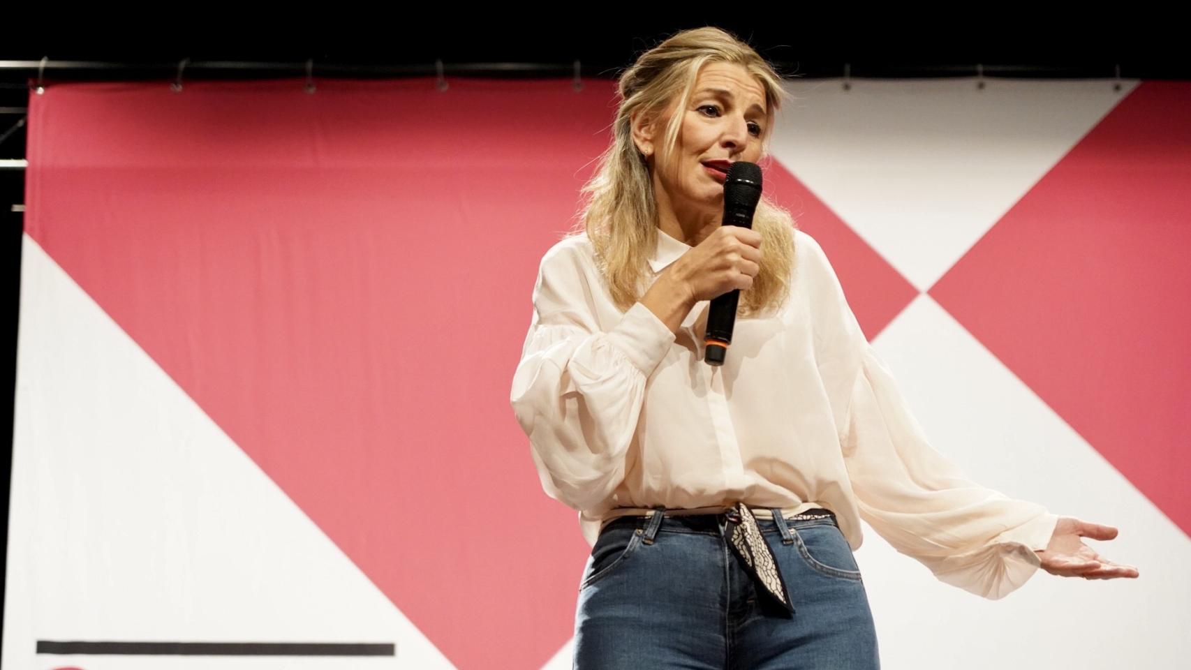 Acto de escucha de la plataforma Sumar en Valladolid con la presencia de la vicepresidenta del Gobierno y ministra de Trabajo y Economía Social, Yolanda Díaz