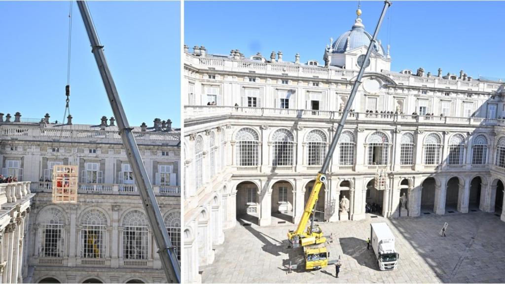 Traslado de La Roldana: descenso por el Patio del Príncipe del Palacio Real de Madrid