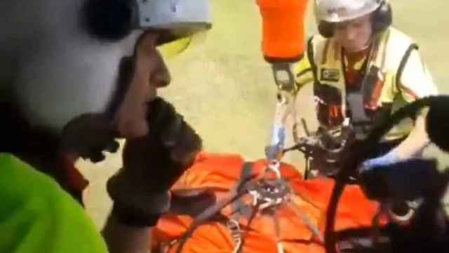 Rescate del helicóptero del 112 en el Torreón de Béjar