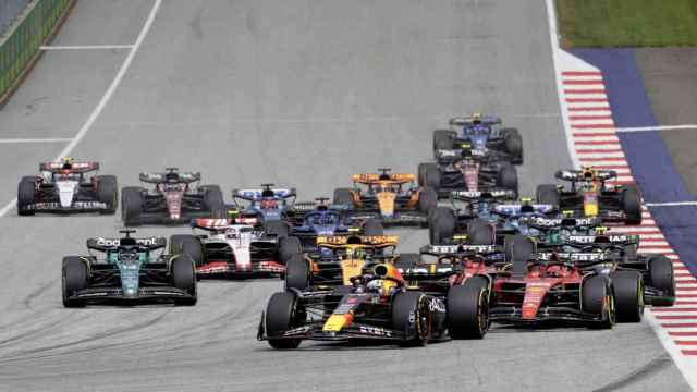 Los monoplazas, durante la carrera del Gran Premio de Austria de la F1 2023