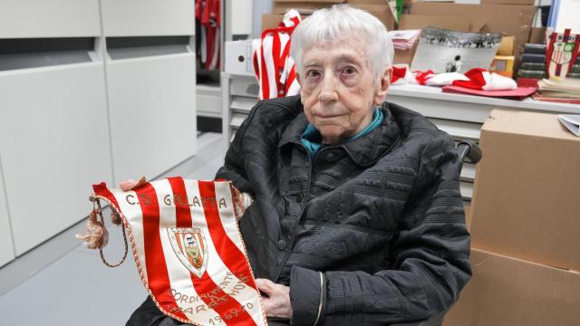 Sara Estévez en las oficinas del Athletic de Bilbao.