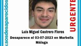 Cartel de SOS Desaparecido sobre la búsqueda de Luis Miguel.