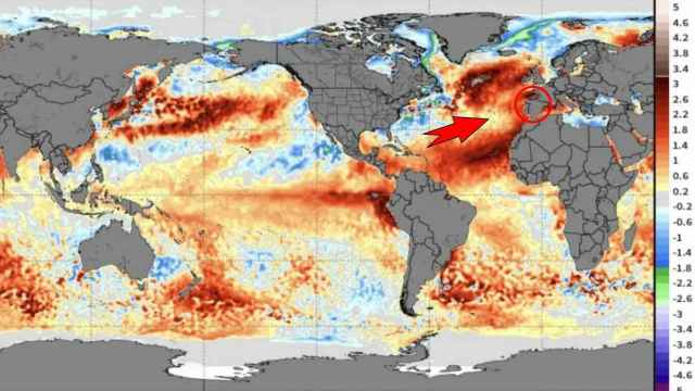 Los récords de temperaturas en el agua oceánica que rodea a España. NOAA.