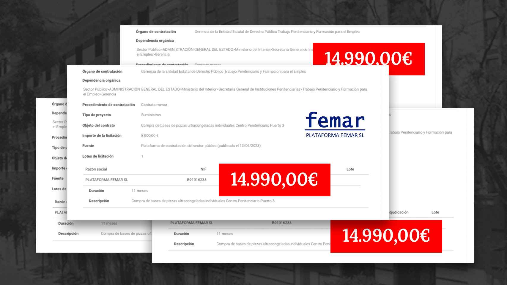 Algunos de los contratos adjudicados a Femar.